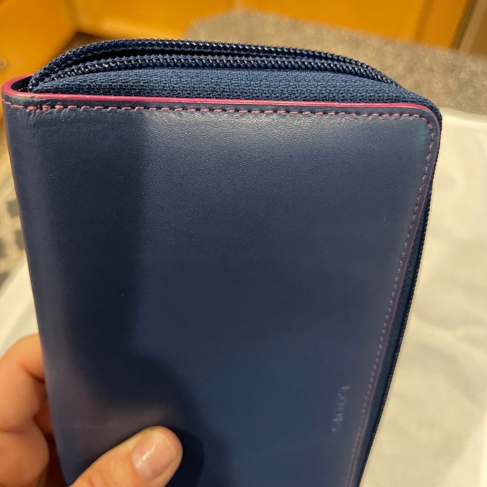 Beautiful Blue Lodis with Purple Trim Zip Around Wallet - Picture 4 of 9